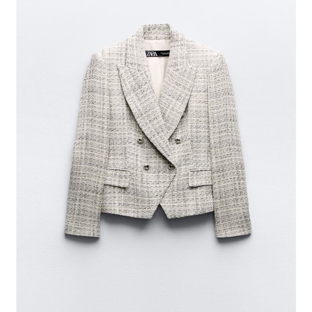 Zara Double breasted textured blazer